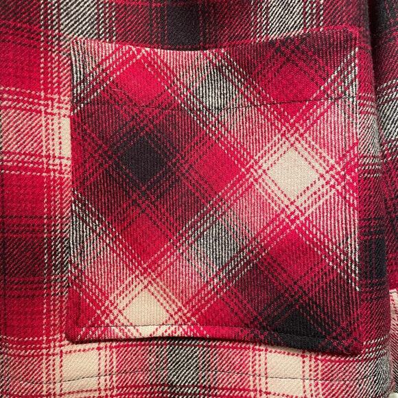 Vintage Pendleton P Large Wool Shirt Jacket | Red Black Plaid Virgin Wool NWOT - Picture 6 of 8